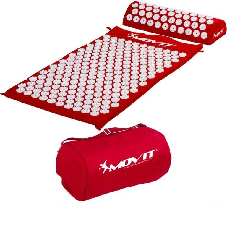 Movit Akupresurní podložka s polštářem 75 x 44 cm červená MOVIT