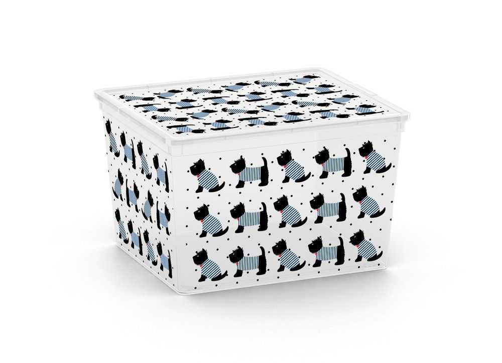 KIS C ANIMAL 57158 Plastový úložný box - CUBE - pejsci KIS