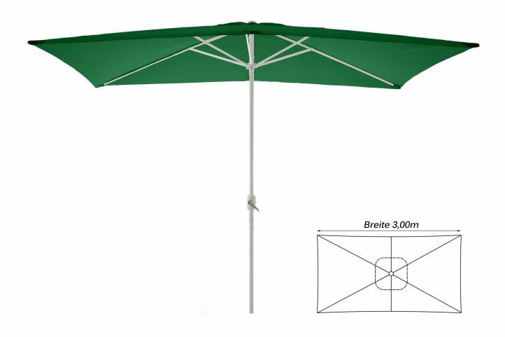 Garthen 6306 Slunečník obdélníkový 2x3 m - zelený Garthen