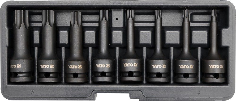 Yato | Sada nástavců 1/2 rázové 8 ks T30-T80 torx CrMo Yato