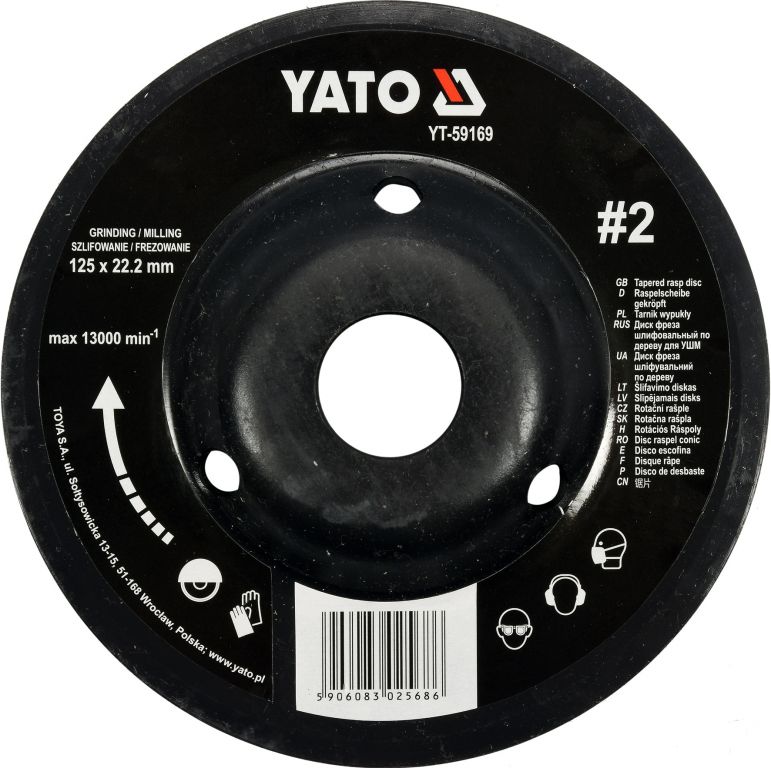 Yato Rotační rašple úhlová jemná 125 mm typ 2 Yato