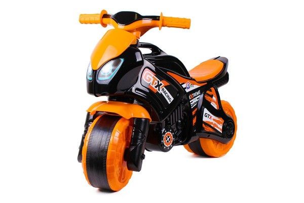 Teddies motorka oranžovo-černá plast 35x53x74cm Teddies