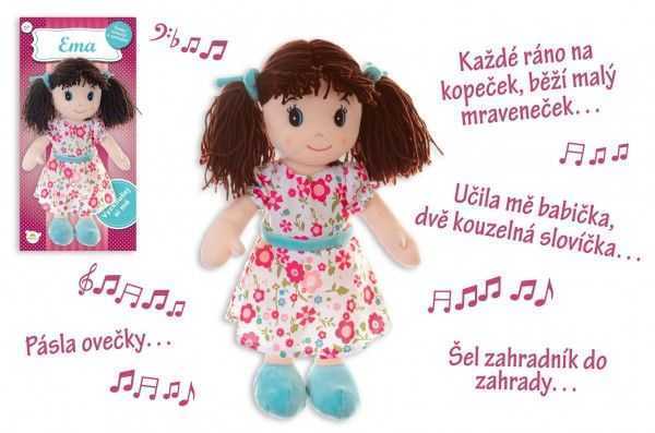Teddies Panenka Ema hadrová plyš 40 cm česky mluvící a zpívající