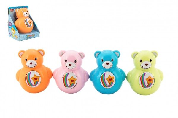 Teddies medvídek kývací 10 cm plast se zvukem 4 barvy v krabičce Teddies