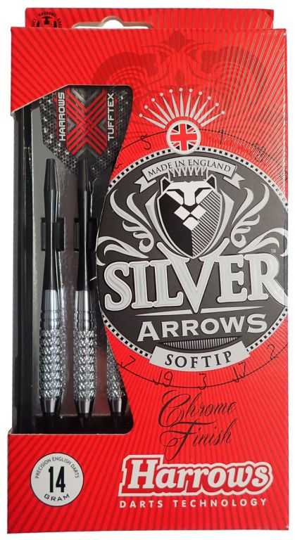 Harrows SOFT SILVER ARROW Šipky s plastovým hrotem 16g Harrows