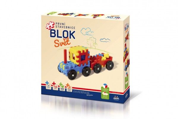 Stavebnice BLOK Svět plast 146ks v krabici 36x34x7cm Teddies