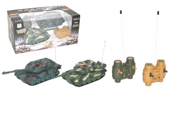 Tank RC 2 ks 20 cm tanková bitva + dobíjecí pack 27 MHZ