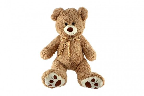 Medvěd s mašlí plyš 72cm světle hnědý v sáčku 0+ Teddies