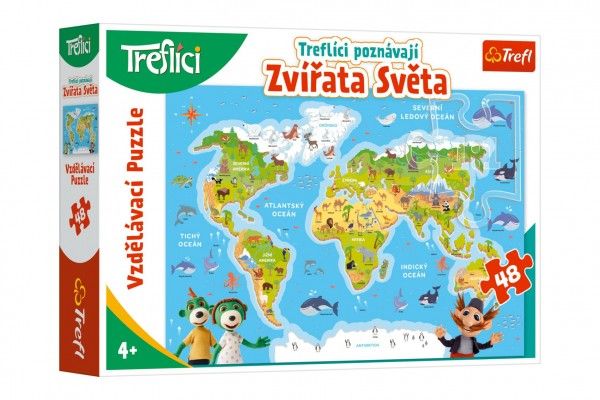 Alltoys Vzdělávací 48 Treflíci poznávají zvířata světa