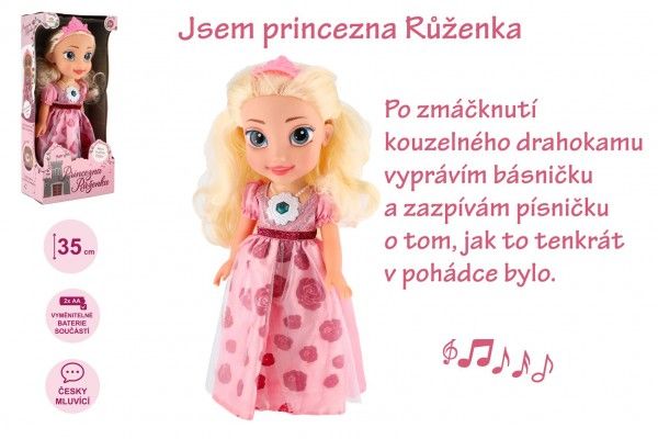 Panenka princezna Růženka plast 35cm česky mluvící na baterie se zvukem v krabici 17x37x10cm Teddies