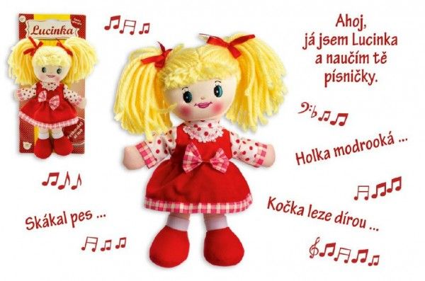 Teddies Panenka Lucinka hadrová plyš 30 cm česky zpívající Teddies