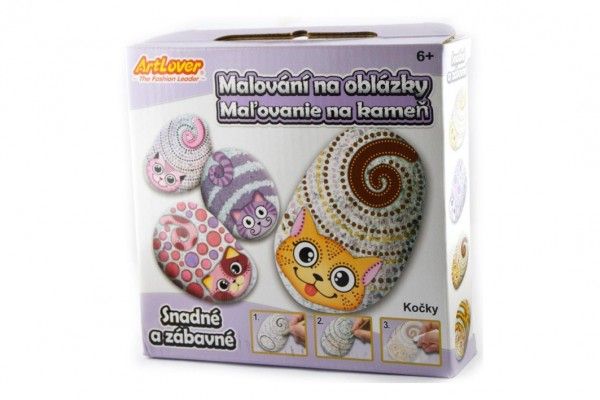 Malování na oblázky/kameny Kočky kreativní sada v krabičce Teddies