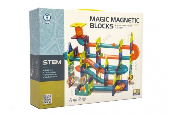 Magnetická stavebnice plast 66ks v krabici 31x25x8cm Teddies