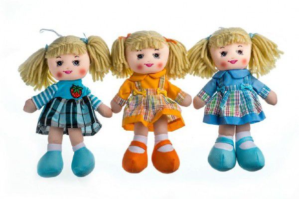 Mix hračky Panenka hadrová 30cm s copánky zelená Teddies