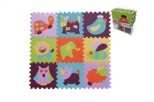 Pěnové puzzle zvířátka mix barev 9 ks 32 x 32 x 1 cm Teddies