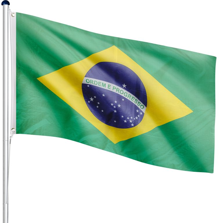 73206 FLAGMASTER Vlajkový stožár vč. vlajky Brazílie