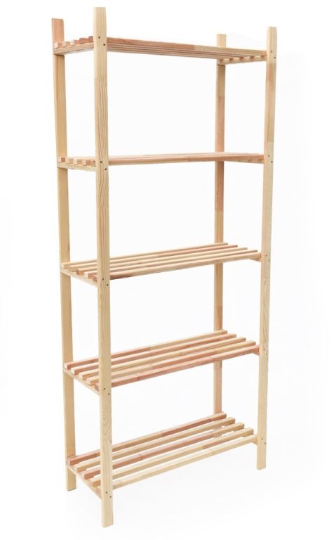 Regál dřevěný 5 polic