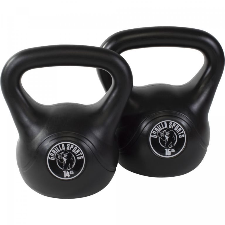 Gorilla Sports Sada kettlebell činka plast