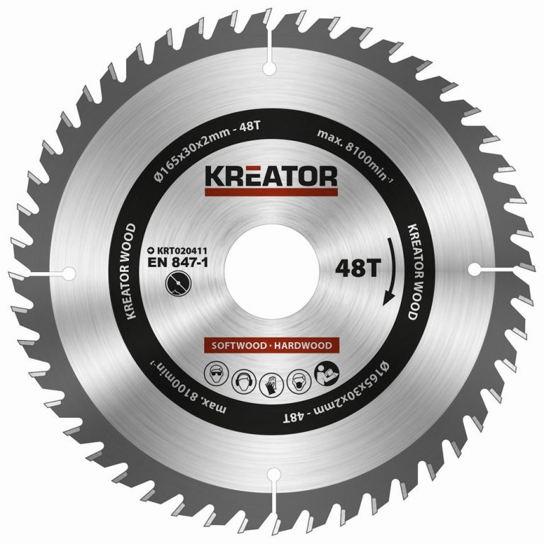 KREATOR KRT020411 Pilový kotouč na dřevo 165mm