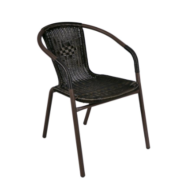 Garthen Bistro 6159 Zahradní ratanová židle - černá s hnědou strukturou Garthen