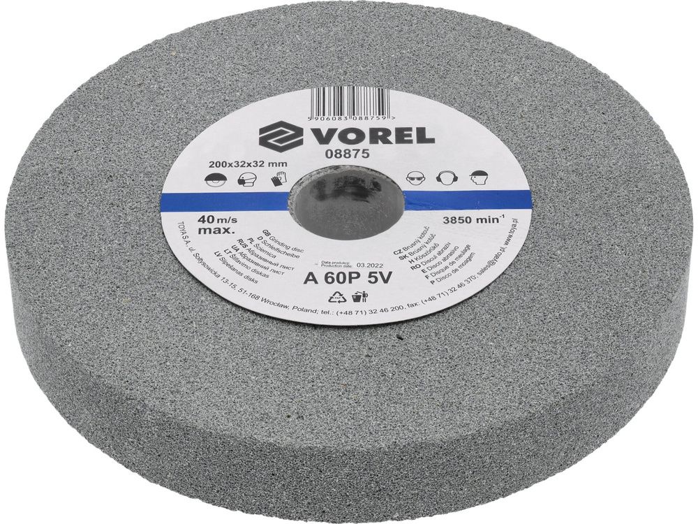 Kotouč brusný 200 x 32 x 32 mm jemný do stolní brusky Vorel