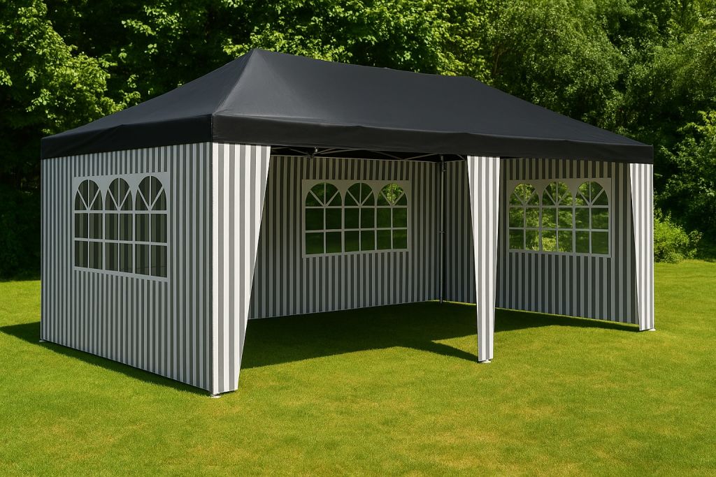Zahradní stan 3×6 m s klik systémem a bočními stěnami Garthen