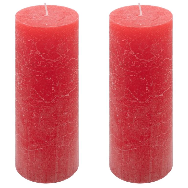 Červená parafínová svíčka rustikální 20 cm