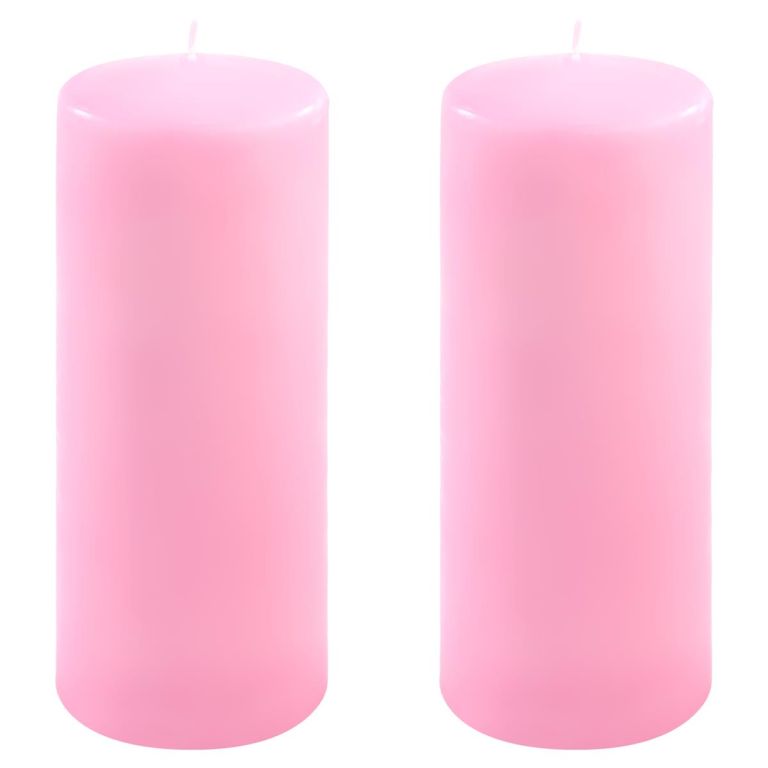 Růžová parafínová svíčka 25 cm