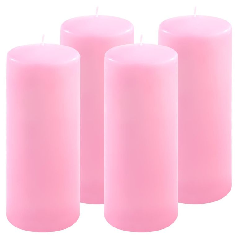 Růžová parafínová svíčka 25 cm