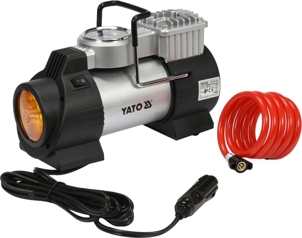 Kompresor 12V s LED svítilnou 180W Yato