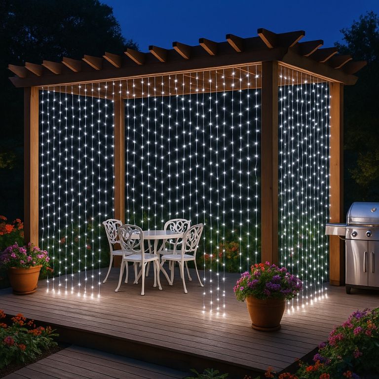 VOLTRONIC® 59571 Vánoční osvětlení - světelný závěs - 3x3 m studená bílá 300 LED VOLTRONIC®
