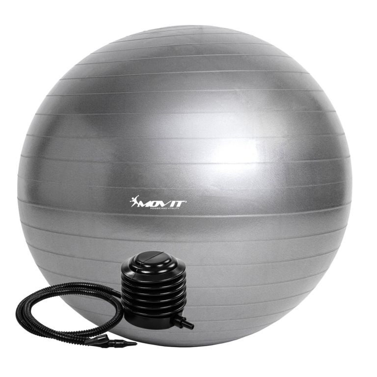 MOVIT 54109 Gymnastický míč s pumpou - 75 cm - stříbrný MOVIT