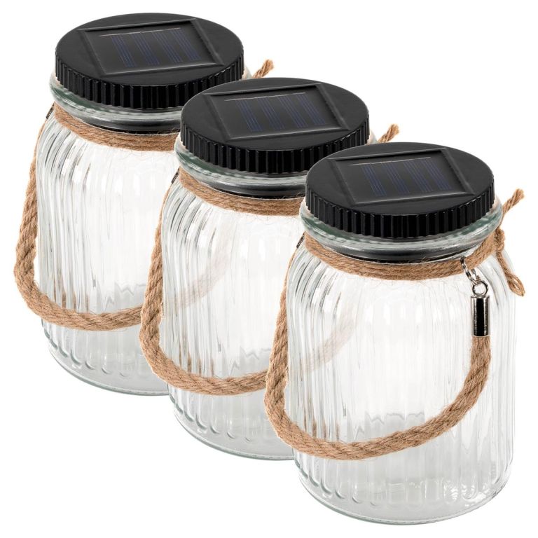 Solární LED světlo ve sklenici