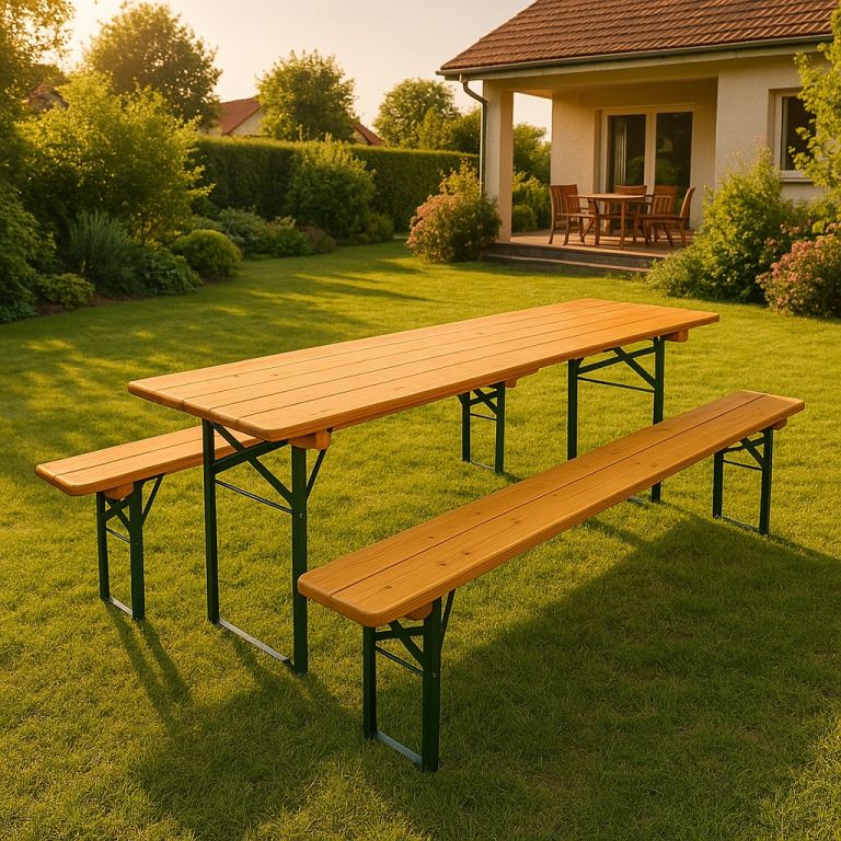 Pivní set 220 cm z jedlového dřeva