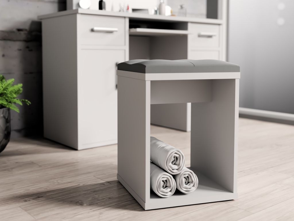 Taburet 42 cm bílý