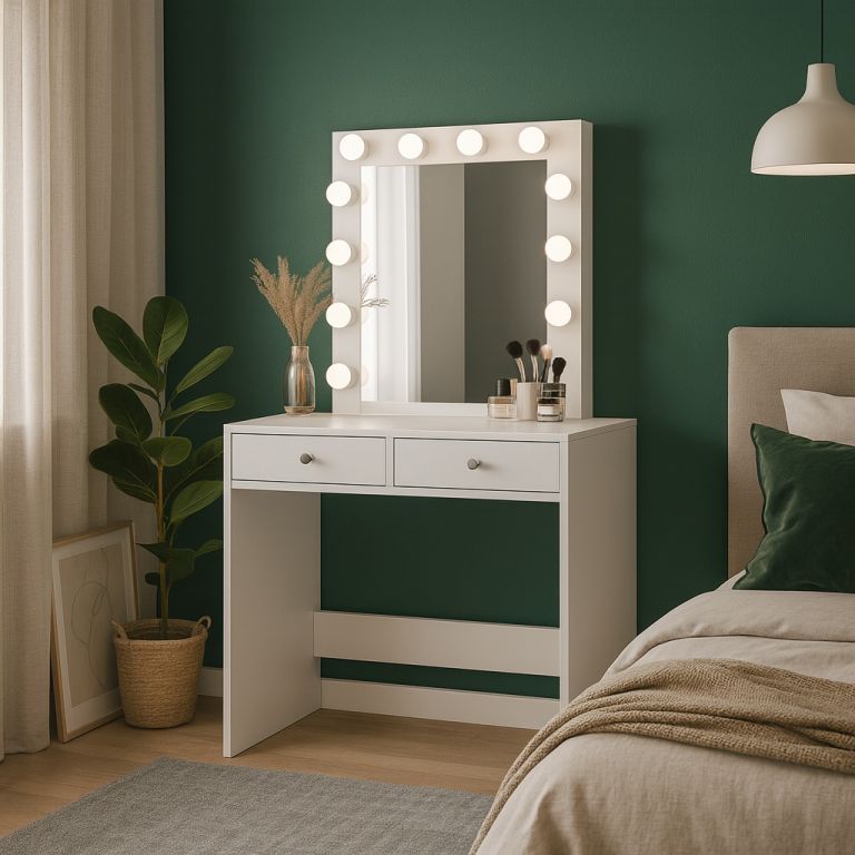 Toaletní stolek se zrcadlem a LED osvětlením