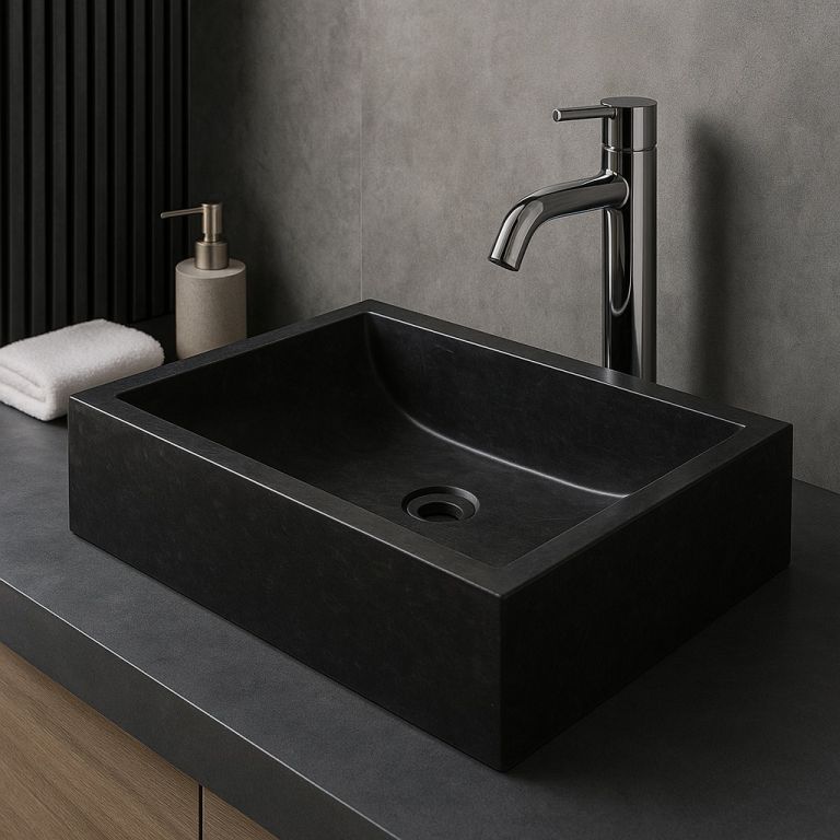 Indera Vester Black 57052 Umyvadlo z přírodního kamene INDERA
