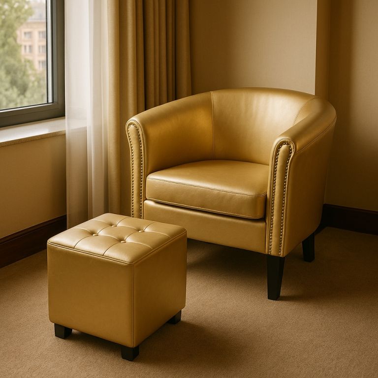 Chesterfield s taburetem Miadomodo