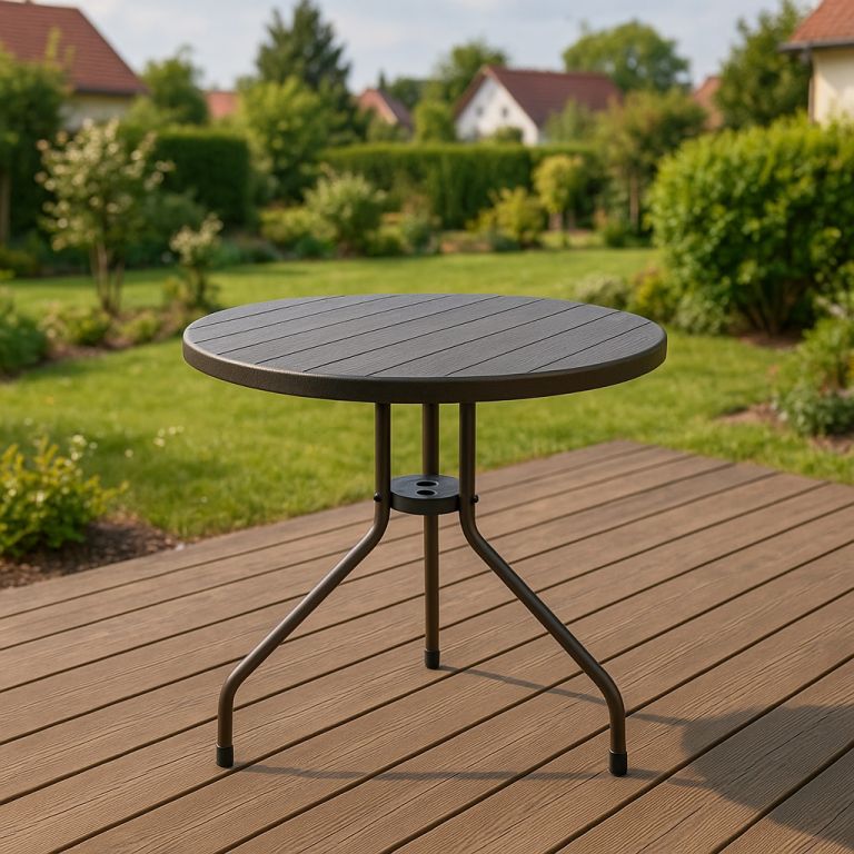 Zahradní stůl kulatý 80 cm hnědý Garthen