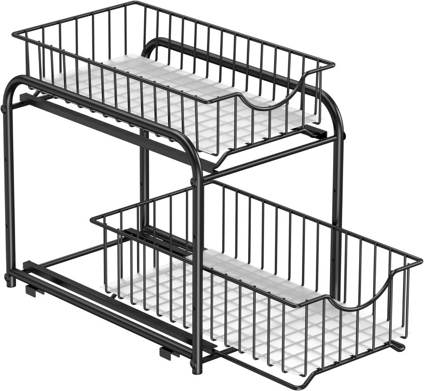 Organizér do skříňky 2patrový s výsuvnými koši