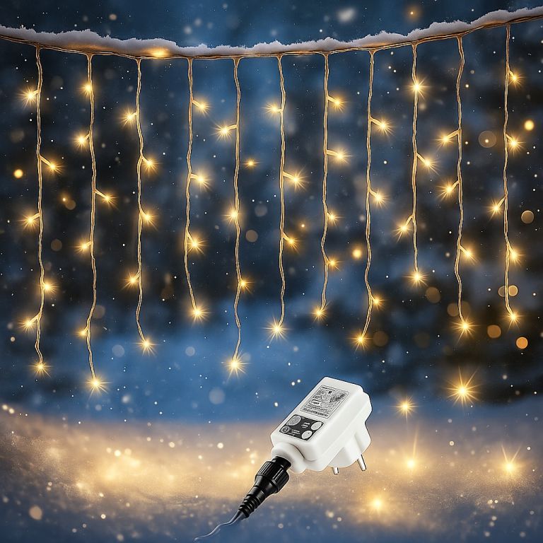 VOLTRONIC® 59793 Vánoční světelný déšť 400 LED teple bílá - 10 m + ovladač VOLTRONIC®