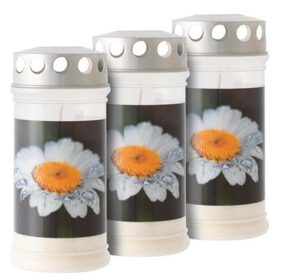 Plastová náhrobní svíčka "květina"