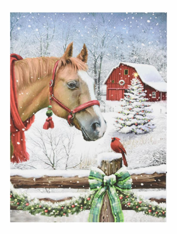 Nástěnná malba koně a vrabce