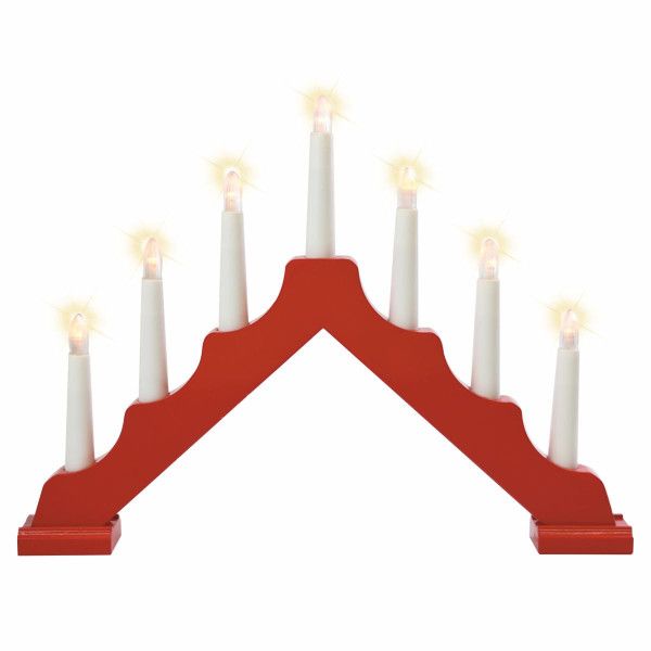 LED vánoční obloukový svícen ze dřeva