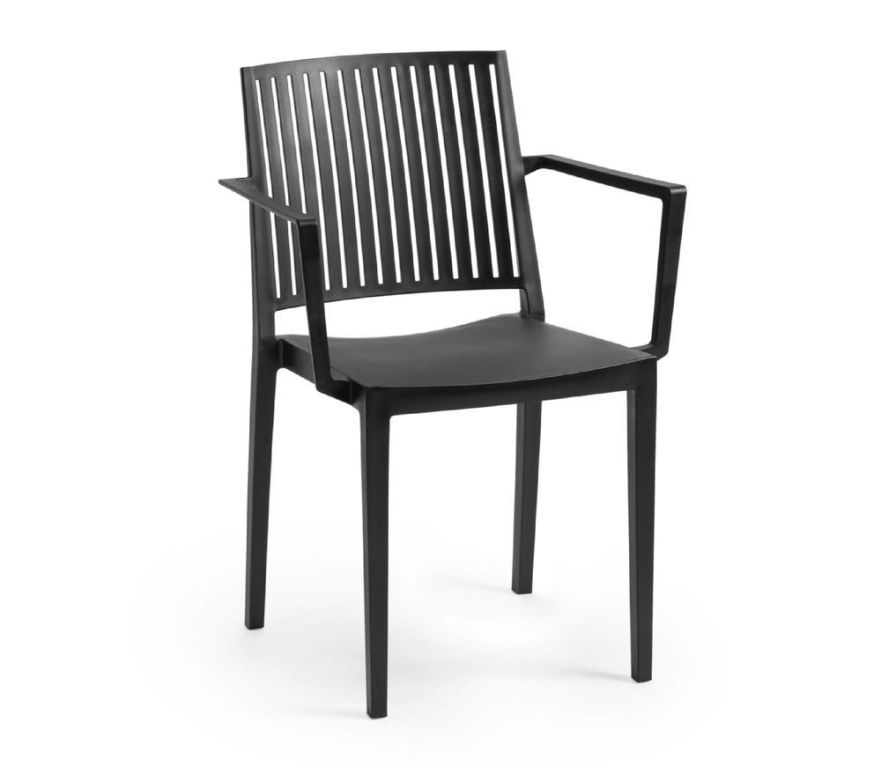 91051 Zahradní křeslo BARS ARMCHAIR - černá Rojaplast