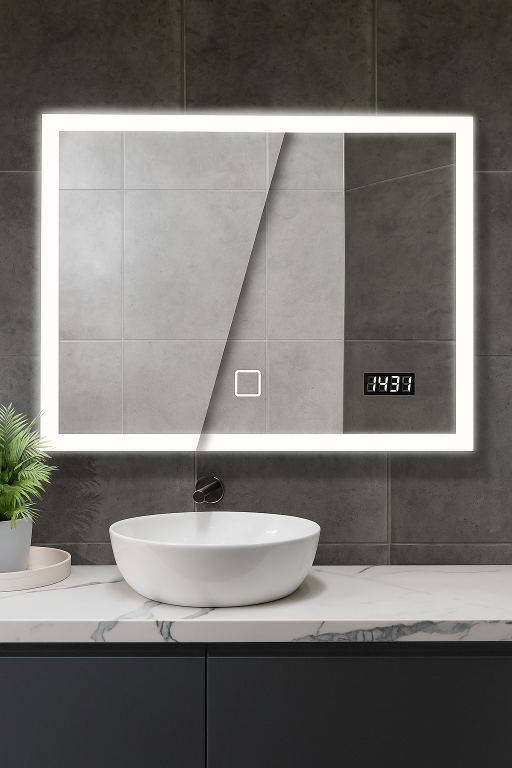 80587 Aquamarin Koupelnové zrcadlo s LED osvětlením