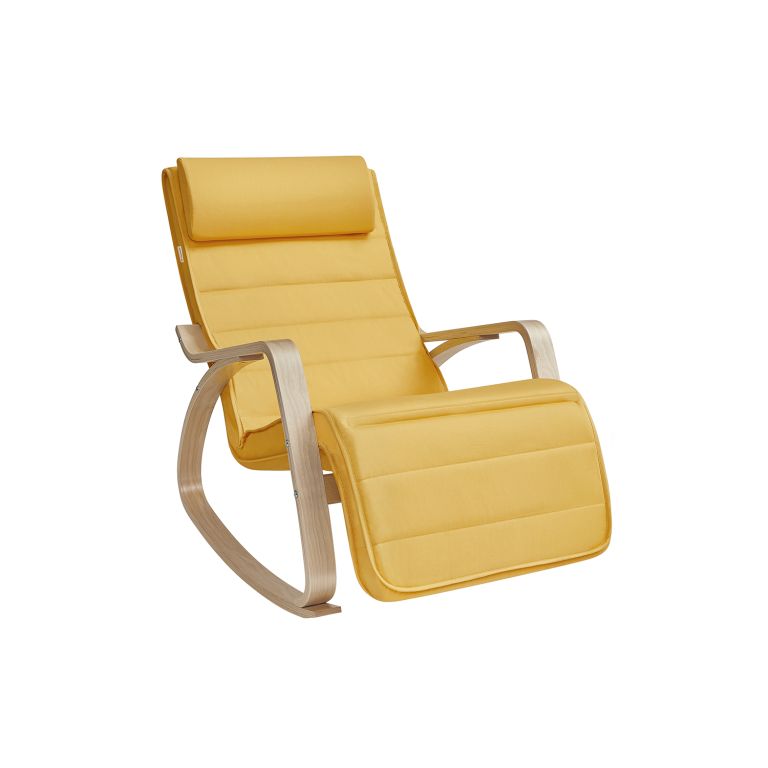 Houpací křeslo s opěrkou nohou a polštářem