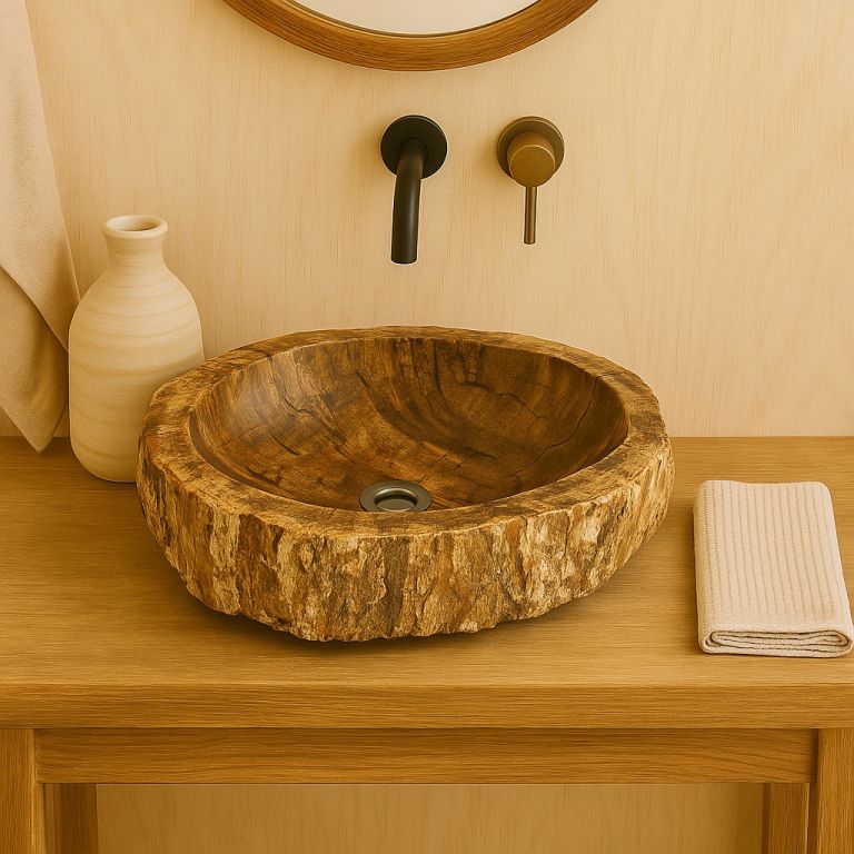 Kamenné umyvadlo na desku 30–40 cm INDERA