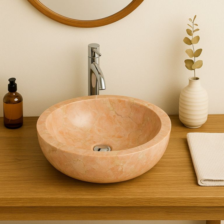 Indera Gemma 501 Ø45 cm Yellow Kamenné umyvadlo leštěný mramor 55398 INDERA