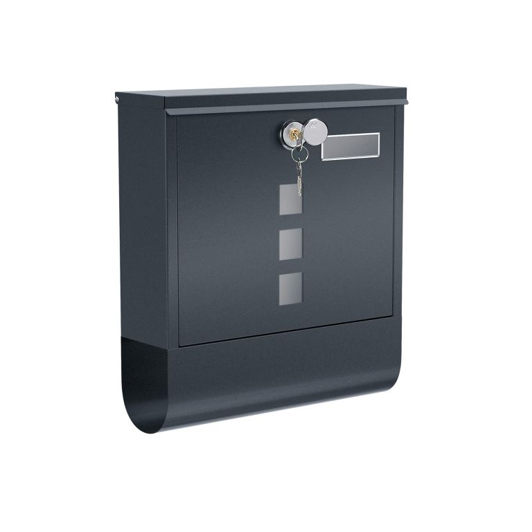 Poštovní schránka na zeď s držákem novin antracit Songmics